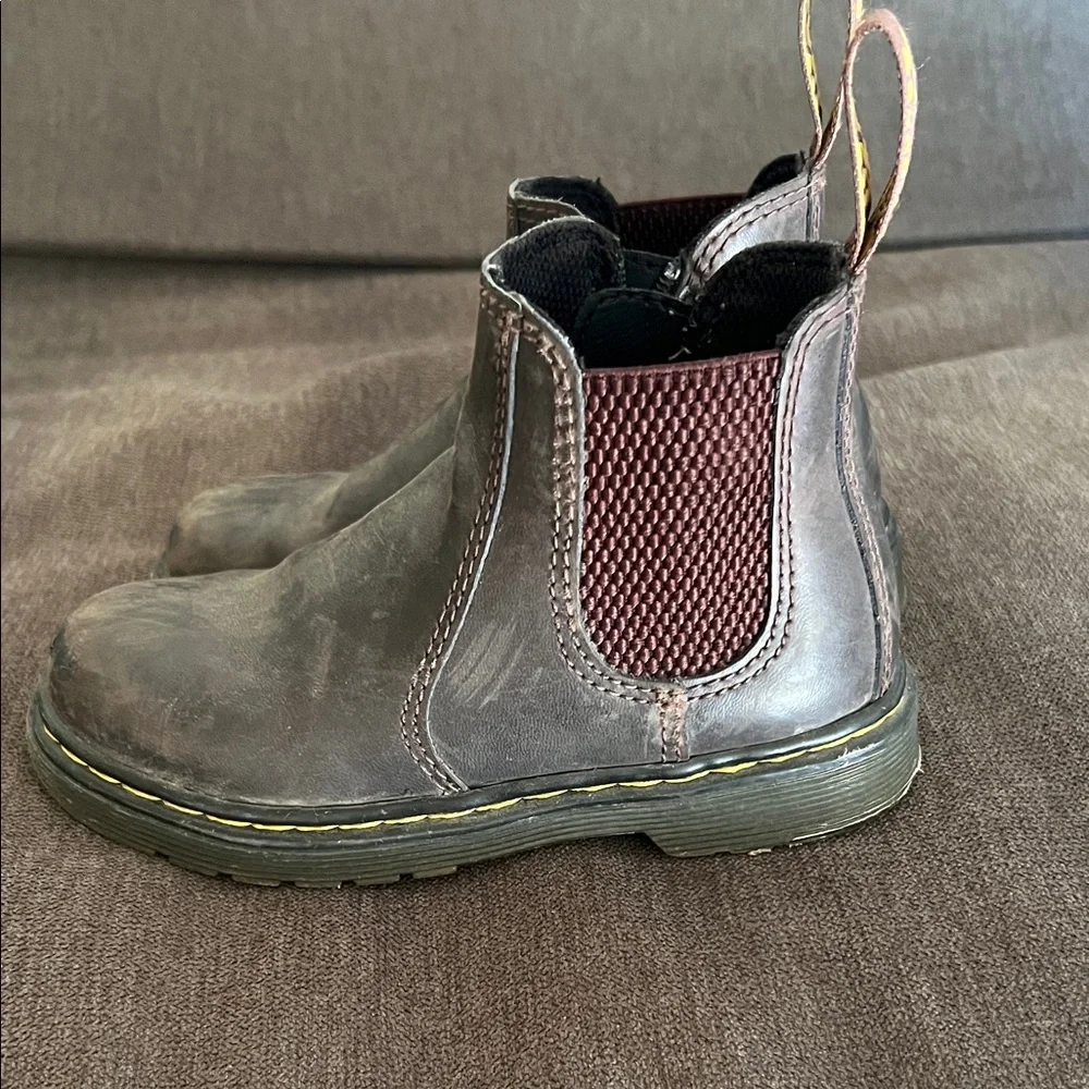 Dr. Martens Dark Brown Leather Ankle Boots - Picture 2 of 5